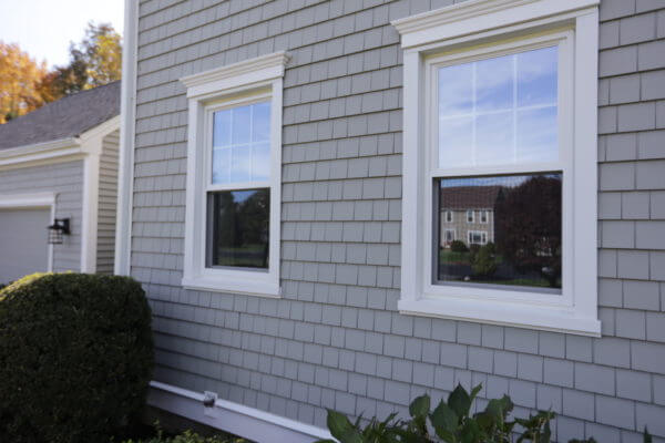Siding & replacement window details on a home in RI
