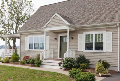 Modern Siding with a Natural Wood Feel Installed by RI & MA Vinyl Siding Contractors at Marshall Building & Remodeling