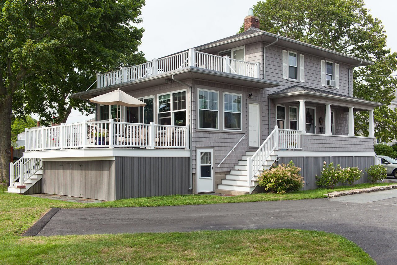 Light Gray Cedar Impressions Siding Installed on RI House by Marshall Building & Remodeling