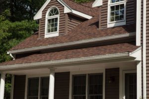 CertainTeed Sable Brown Siding and Burnt Sienna Roof Installed on RI Home